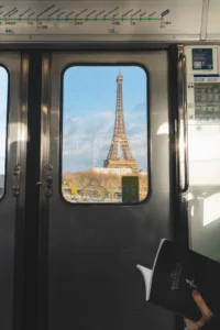 Paris metro line 6 Eiffel Tower view